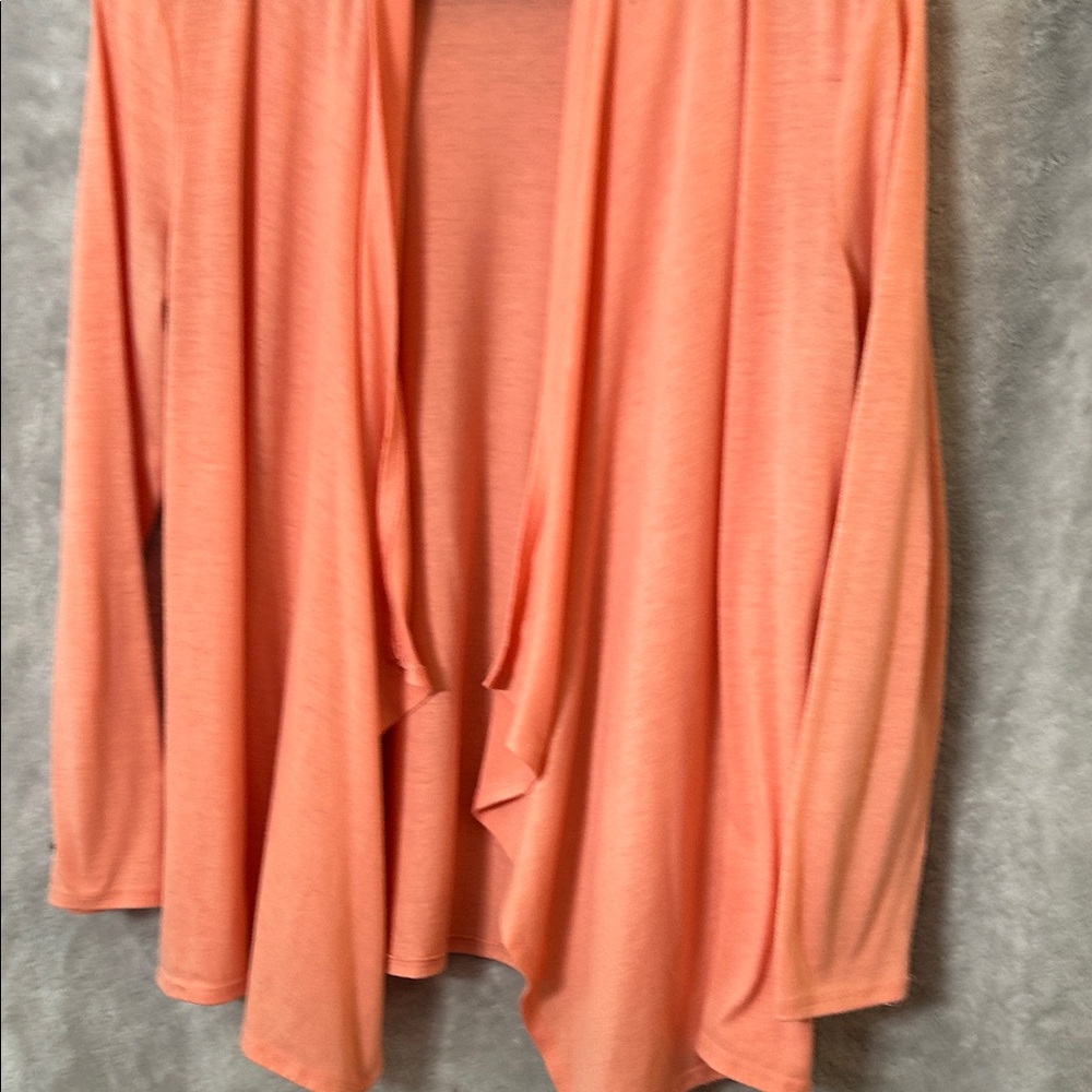 Women's Coral Open Front Cardigan-size large - Picture 3 of 6